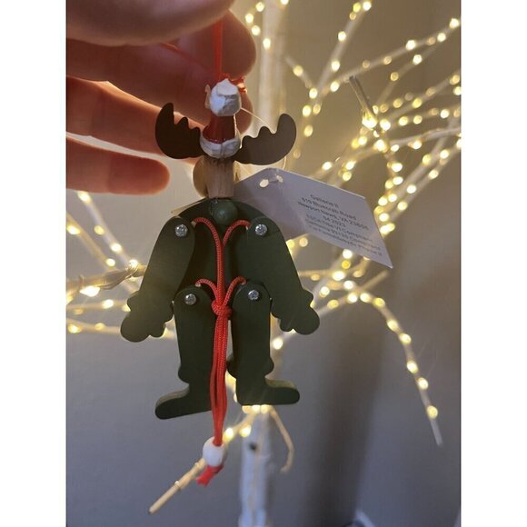 nwt xmas tree ornament moose with ugly sweater spring action loaded - Picture 4 of 6